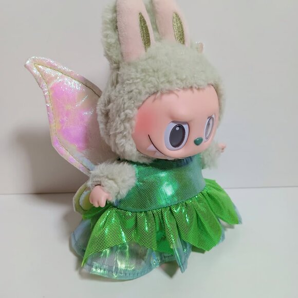 Labubu Disney Inspired Tinkerbell Fairy Dress and Metallic Wings Outfit - Picture 3 of 8